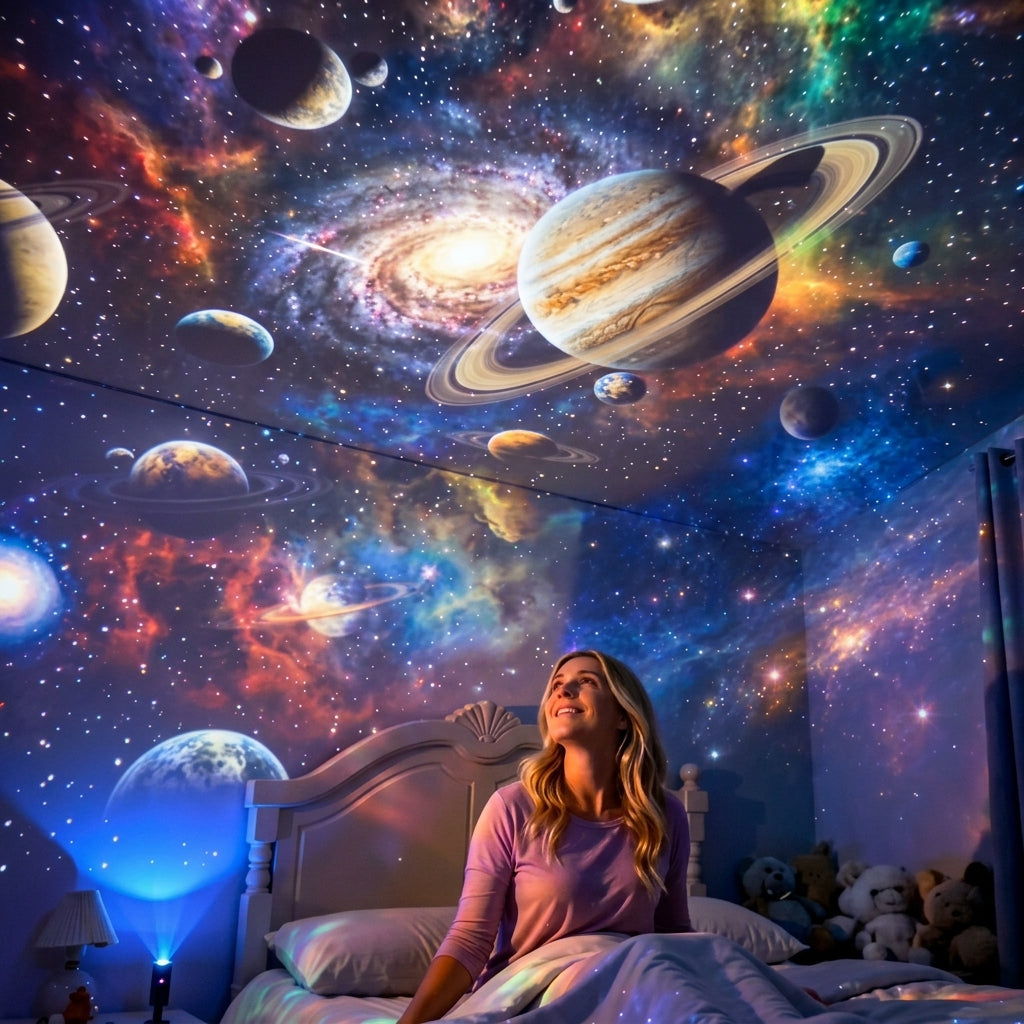 ⏰Last day Promotion 🔥5D Galaxy Ocean Projector for Bedroom