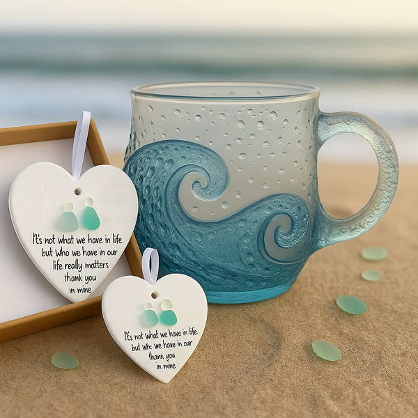 🎄Christmas Best Gifts🔥 Unique Handcrafted Sea Glass Ocean Wave Mug🎁Free Gifts