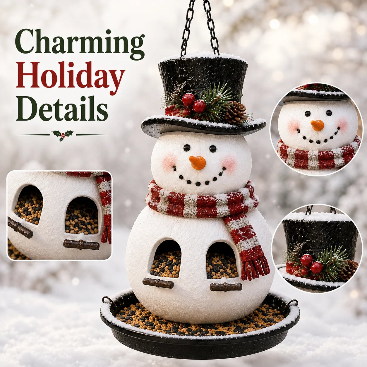 🎄 Christmas Bird Feeder Collection – Festive Hanging Garden Feeders for Wild Birds