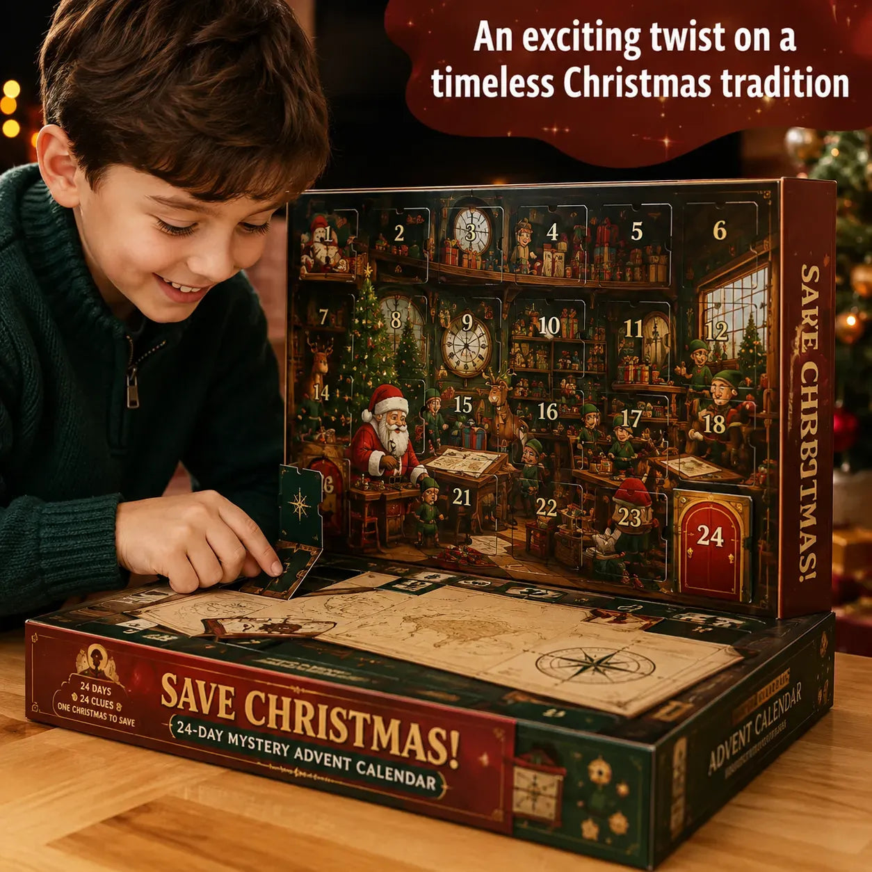 ⏳ Last Day 49% OFF – 🎄24-Day Mystery Adventure Advent Calendar | Interactive Christmas Puzzle Game with 6 Story Themes, Hidden Clues & Hands-On Challenges 🧩