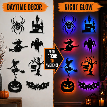 🔥LAST DAY 49% OFF🎃Halloween LED Wall Decor Lights, Peel & Stick Battery Powered Silhouette Stickers