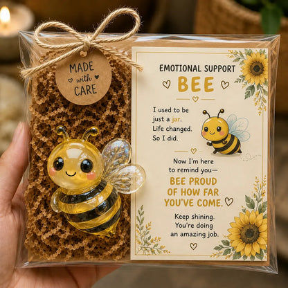 🌸🐝🦛 Emotional Glass Support Animal Gift Set – A Meaningful Little Reminder That You Matter 💕