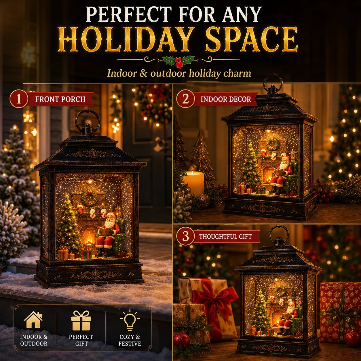 💯🎅 Santa’s Magical Fireplace Lantern-🎄 Bring the Magic of Christmas Home ✨