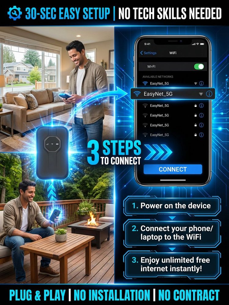 ⏰Limited Stock 50% OFF - 🌍 Global Portable Wi-fi – No Contract, No Hidden Fees