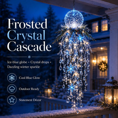 Crystal Cascade Christmas Ligh – Hanging Snowflake & Crystal LED Porch Décor ✨❄️