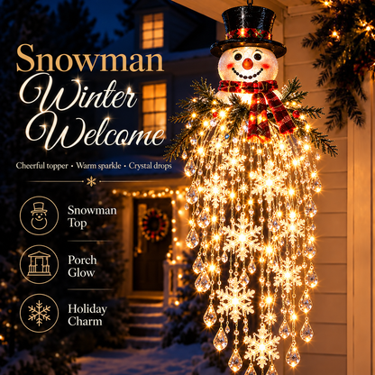 Crystal Cascade Christmas Ligh – Hanging Snowflake & Crystal LED Porch Décor ✨❄️