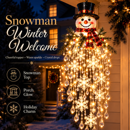 Crystal Cascade Christmas Ligh – Hanging Snowflake & Crystal LED Porch Décor ✨❄️