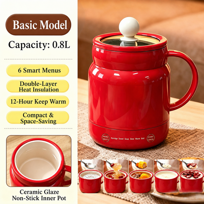 🍲 Mini Electric Cooker 800mL – 6-in-1 Portable Cooking Pot for Ramen, Eggs & Meals