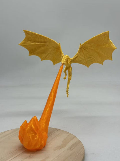 3D Printed Dragon Flame Book Nook with Light Mystical