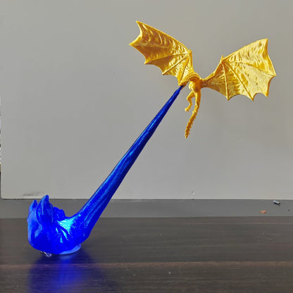 3D Printed Dragon Flame Book Nook with Light Mystical