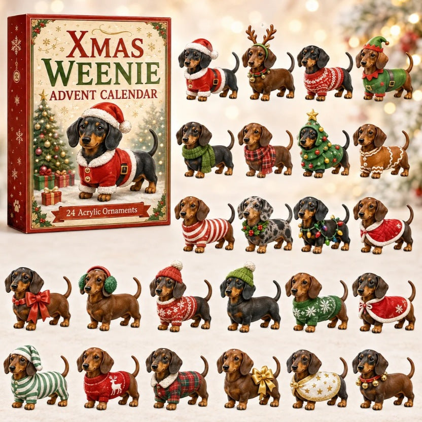 🎅 2026 Christmas Gift 50% Off--2026 Pearl Dachshund Christmas Advent Calendar | 24-Day Dog-Themed Collectible Decor Gift Box
