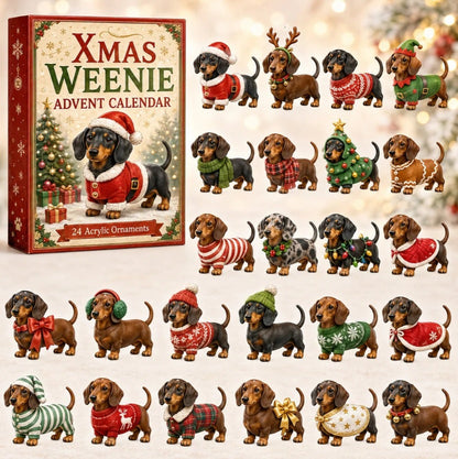 🎅 2026 Christmas Gift 50% Off--2026 Pearl Dachshund Christmas Advent Calendar | 24-Day Dog-Themed Collectible Decor Gift Box