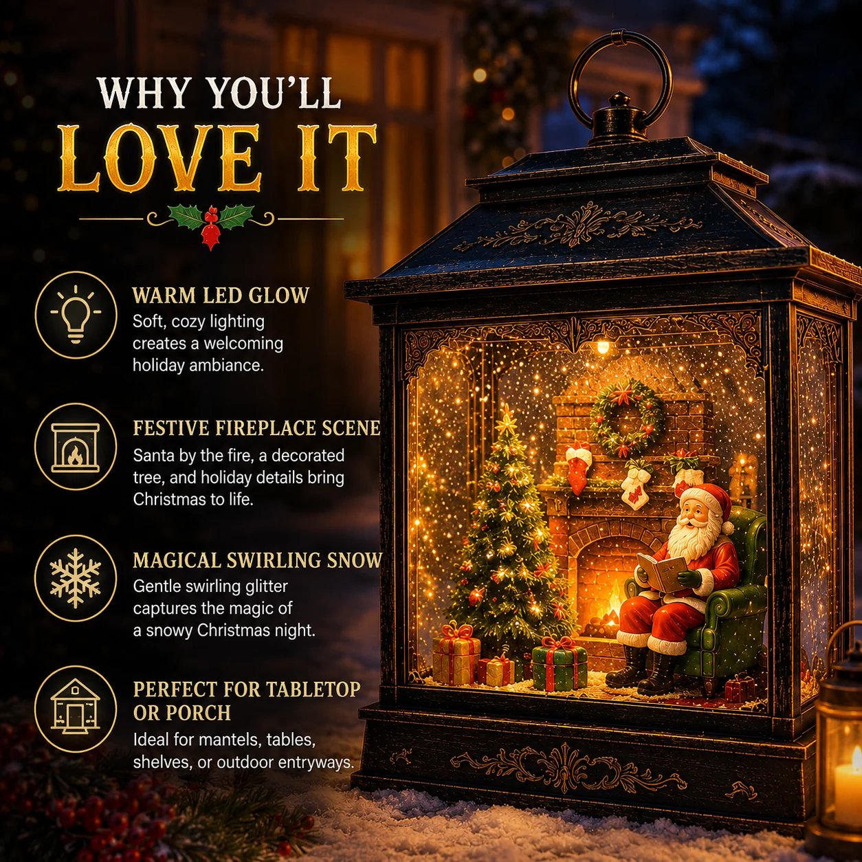 💯🎅 Santa’s Magical Fireplace Lantern-🎄 Bring the Magic of Christmas Home ✨