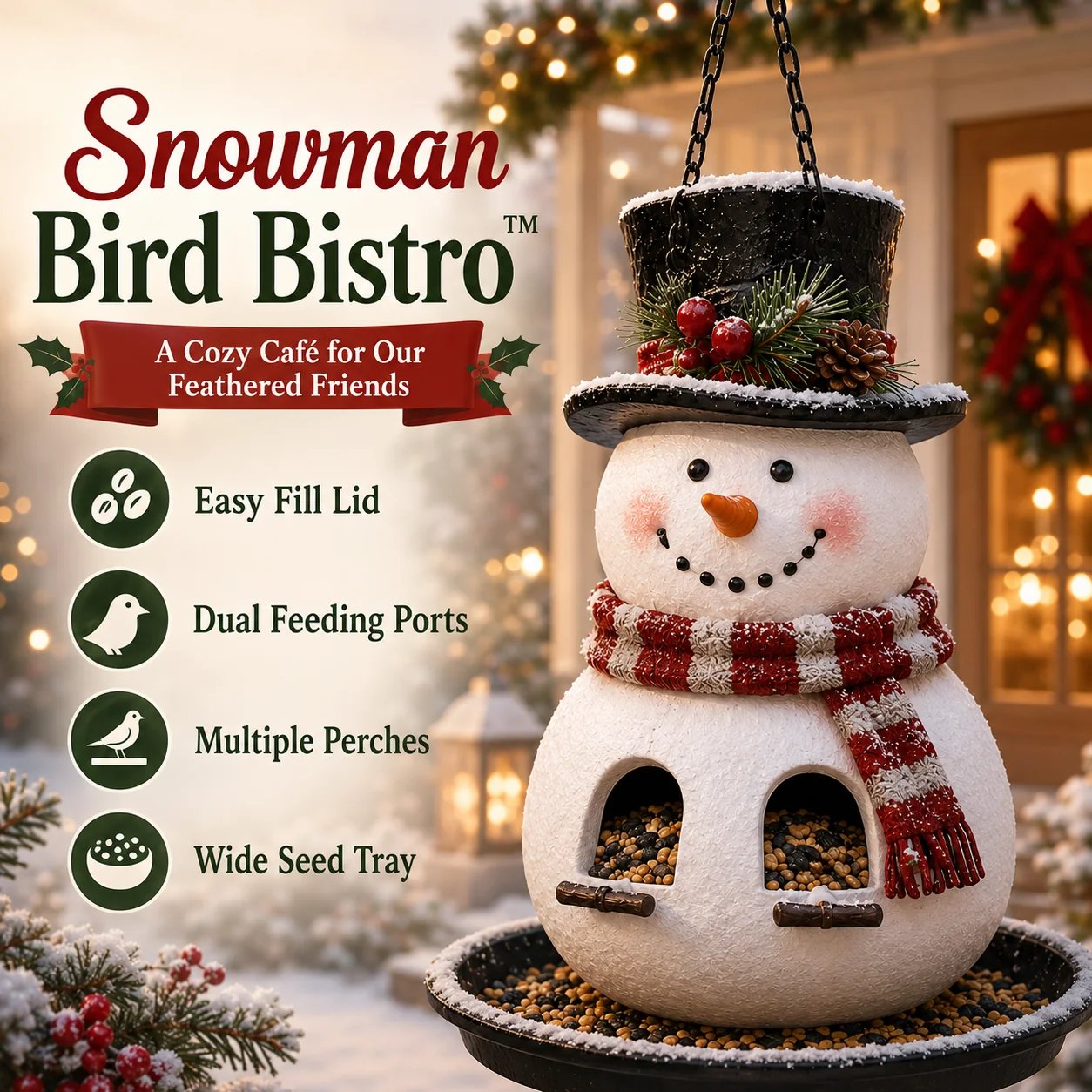 🎄 Christmas Bird Feeder Collection – Festive Hanging Garden Feeders for Wild Birds