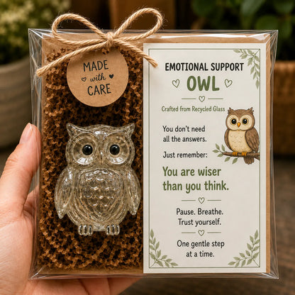 🌸🐝🦛 Emotional Glass Support Animal Gift Set – A Meaningful Little Reminder That You Matter 💕