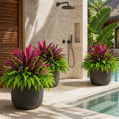 💥BUY 1 GET 1 FREE (2 PCS)🔥 48' Large UV-Resistant Artificial Fern & Red Dracaena Decorative Plants – Full, Lush & Fade-Resistant!